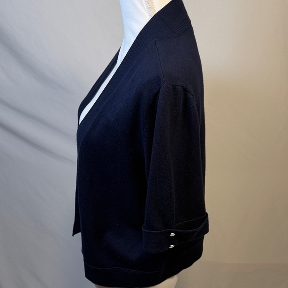 Women's Navy Open-Front Cardigan Size Large - Picture 8 of 10